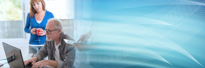 Obraz premium Business people working together; panoramic banner