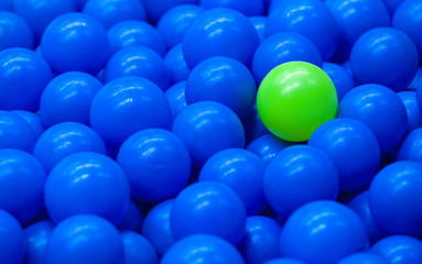 Blue balls background, room with a lot of blue balls