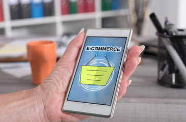 E-commerce concept on a smartphone