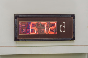 Noise level sensor in the city. Life in noise