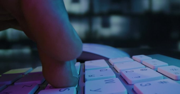 Programmer Expert Hands Typing Programming Database At Night Office Hacking The System Neural Network Slow Motion Macro 8k