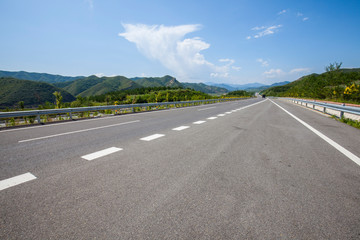 Highways, blue skies and white clouds
