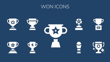 Modern Simple Set of won Vector filled Icons