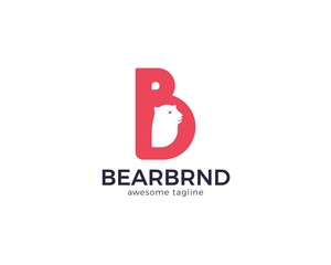 Bear Head - Letter B logo design