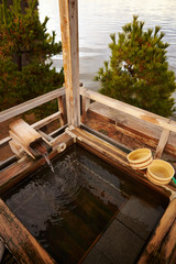 Japanese open air hot spring 