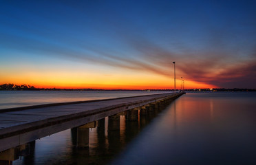 Obraz na płótnie Canvas Long Exposure Sunset at Jetty in Perth Australia