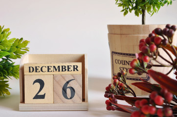 December 26, Vintage natural calendar.