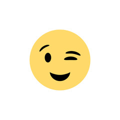 Winking eye social media emoji, emoticon isolated for web and mobile use.