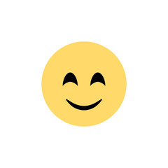 Smiling face social media emoji, emoticon for web and mobile use.
