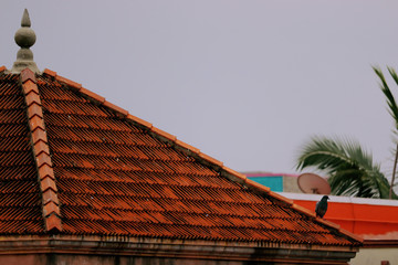 house with red tile roof
