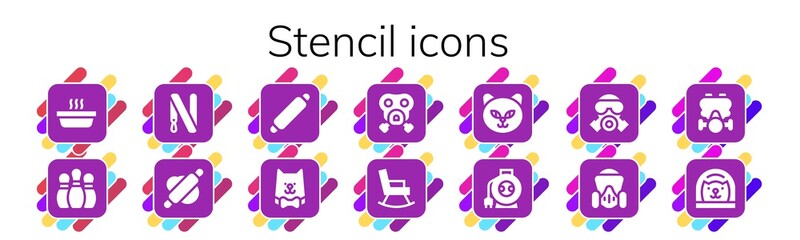 Modern Simple Set of stencil Vector filled Icons