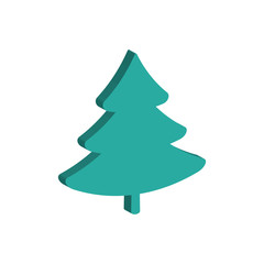 3 d green Christmas tree icon isolated on a white background for greeting cards,invitations.