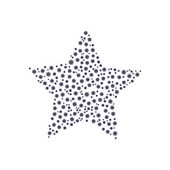Flat vector star formed with snowflakes isolated on a white background for greeting cards,patterns.