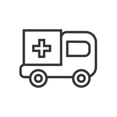 Fototapeta premium Ambulance truck icon vector, filled flat sign, solid pictogram isolated on white. Symbol, logo illustration. Pixel perfect