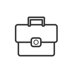 Briefcase icon. Black on white background. Flat design style