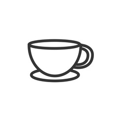 Cup of Tea Vector Icon, Cup with saucer symbol. Simple,modern flat vector illustration for mobile app, website or desktop app