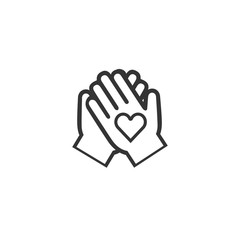Hand Shake with Heart shaped Vector illustration