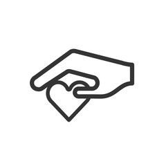 Charity, donation and volunteer work concept icons, thin line style, flat design. giving help, donating money, clothing, food, medicines.