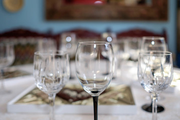 Wedding table with champagne glasses 2