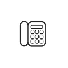 Phone icon in trendy flat style isolated on black background. Telephone symbol. Vector illustration