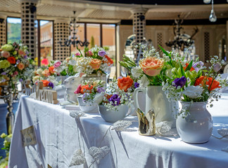Wedding table decorated with flowers 3