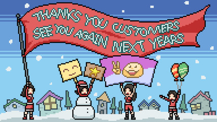 vector pixel art thank you customers