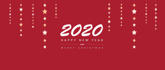 New Year 2020 card template - Happy new year background dark