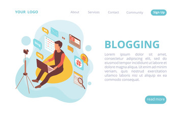 Blogging Isometric Web Page