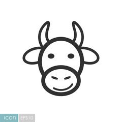 Cow icon. Farm animal vector illustration