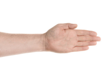 hand on white background