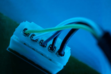 Wire Connector Detail. Close-up detailed plan. The concept of the Internet, communications,...