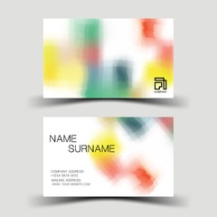 Colourful business card design on the gray background. With inspiration from the abstract. Vector illustration.