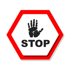 Fototapeta premium Stop sign board illustration. Flat style.