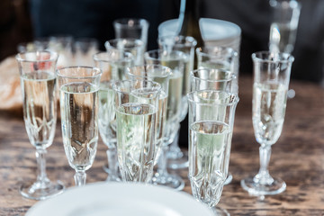 Table set for wedding or another catered event dinner