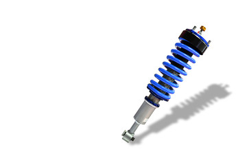 Blue Shock absorber isolated on white background
