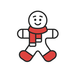 Gingerbread Man Vector Illustration Icon 