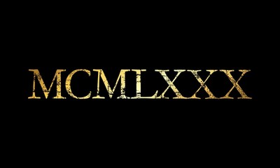 MCMLXXX 1980 Roman (Antique Gold)