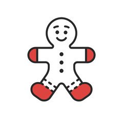 Gingerbread Man Vector Illustration Icon 