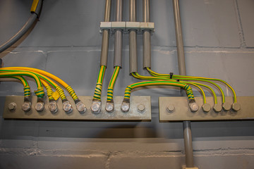 Picture of electrical grounding in a industrial area, it prevents hazard in electrical shortcut...