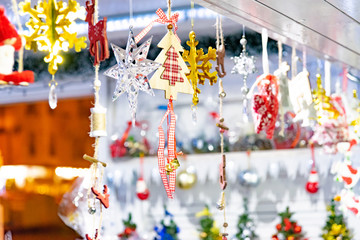 Christmas ornaments for sale at the Christmas market