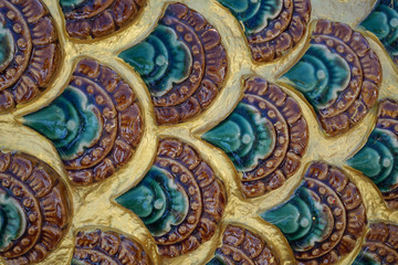 background of pattern with Dragon scales statue