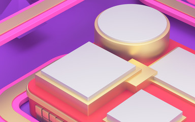 Mock-up podium sale in abstract style on light background. 3d render commercial promotion background. Luxury template. Big sale in chinese online store