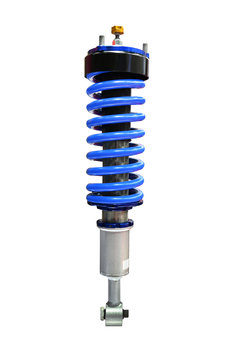 Blue Shock absorber isolated on white background ,with Clipping Path