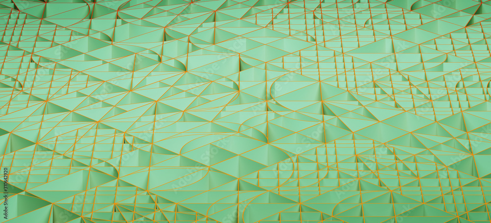 Poster abstract background for branding and packaging presentation. green color geometric pattern backgroun