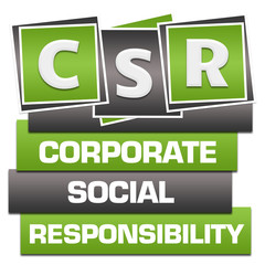 CSR - Corporate Social Responsibility Green Grey Blocks Bottom Text 