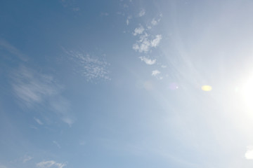 Blue sky white cloud white background. Beautiful sky and clouds in the afternoon.