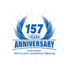 157 years logo design template. 157th anniversary vector and illustration.