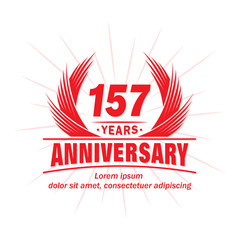 157 years logo design template. 157th anniversary vector and illustration.