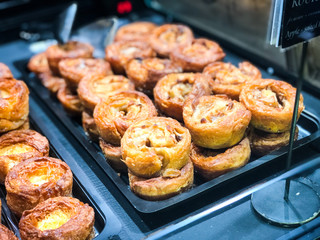 delicious french bakery products close up