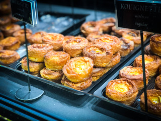 delicious french bakery products close up